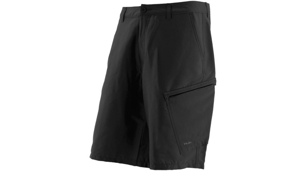 HUK Hybrid Lite Shorts, 42in Waist, Black H2000004BLK42