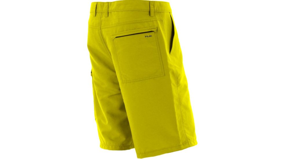 HUK Hybrid Lite Shorts, 28in Waist, Blaze Yellow H2000004BYW28