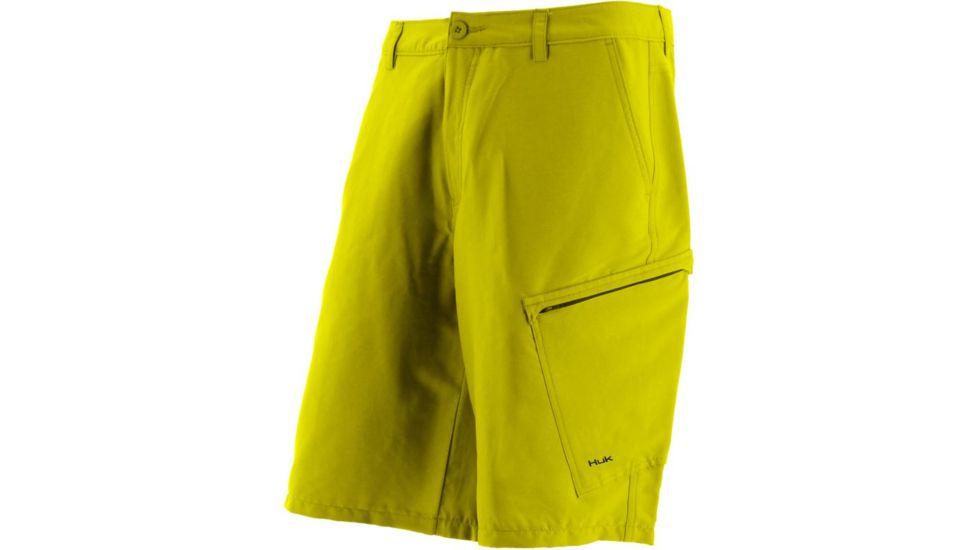 HUK Hybrid Lite Shorts, 28in Waist, Blaze Yellow H2000004BYW28