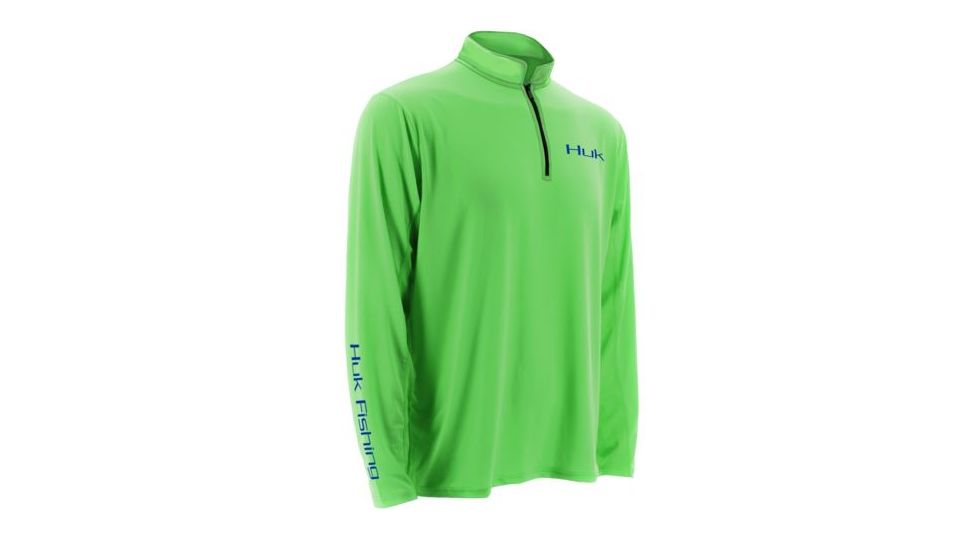 HUK Icon 1/4 Zip, Neon Green, XXXL H1200065NGNXXXL