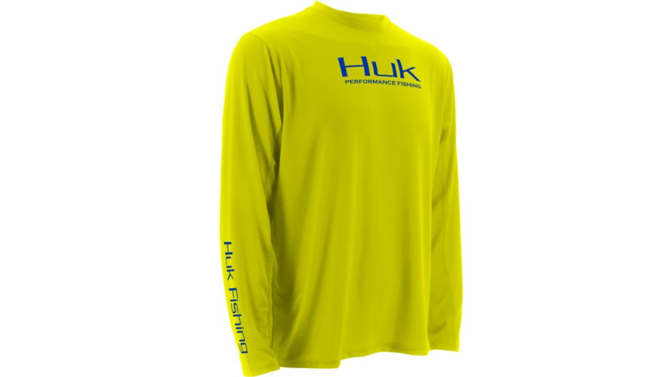 HUK Icon Long Sleeve, Blaze Yellow, XXXL H1200064BYWXXXL