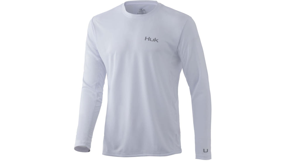 HUK Performance Fishing Icon X L/S Shirt - Men's, White, M, H1200386-100-M
