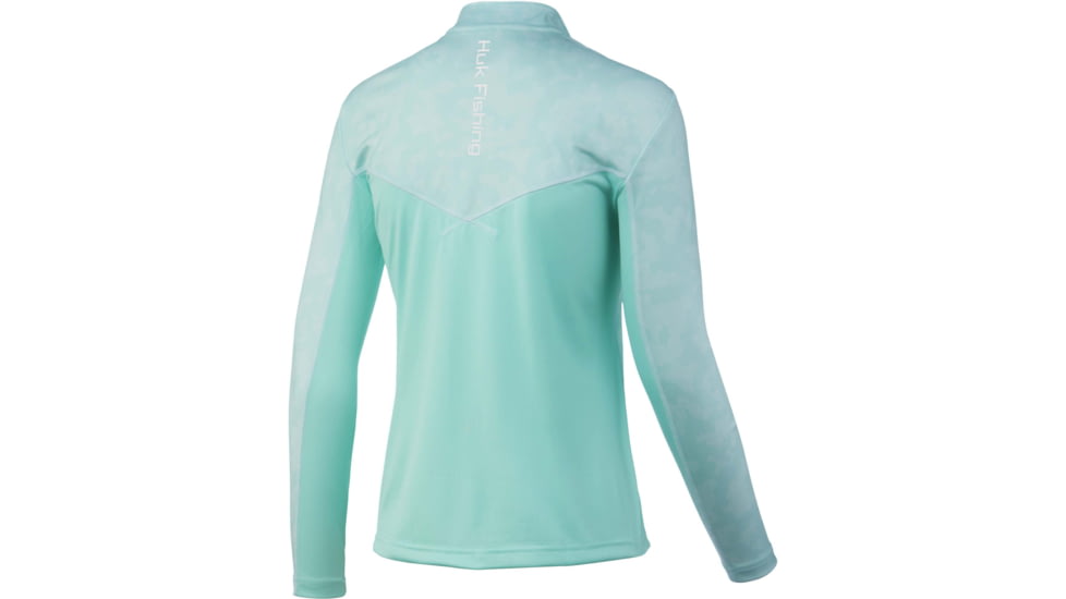 HUK Performance Fishing Icon X Running Lakes 1/4 Zip Shirt - Womens, Beach Glass, M, H6120090-339-M