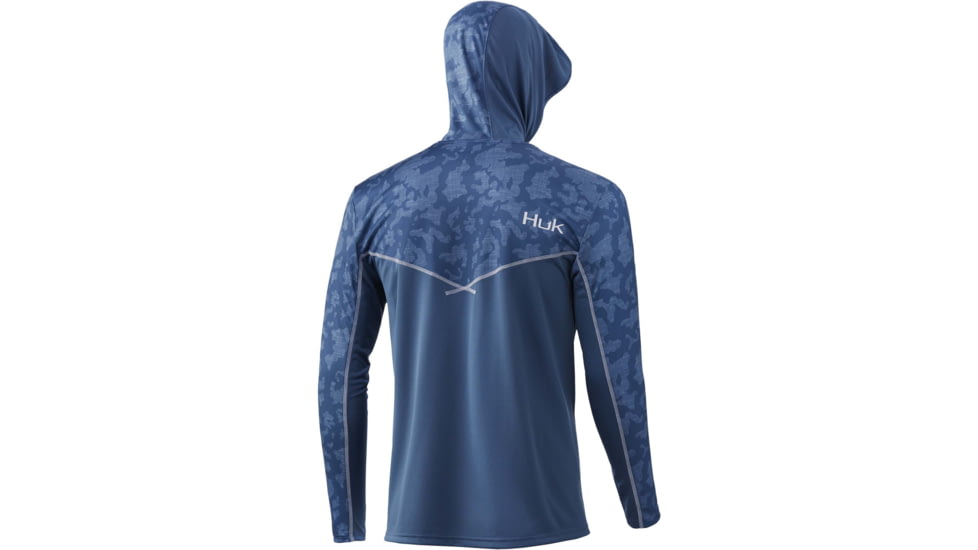 HUK Performance Fishing Icon X Running Lakes Hoodie - Men's, Titanium Blue, M, H1200393-428-M