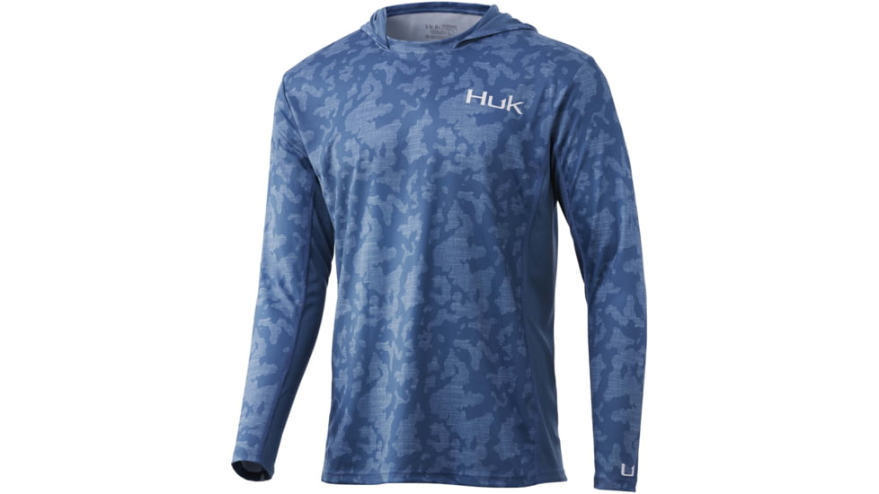 HUK Performance Fishing Icon X Running Lakes Hoodie - Men's, Titanium Blue, M, H1200393-428-M