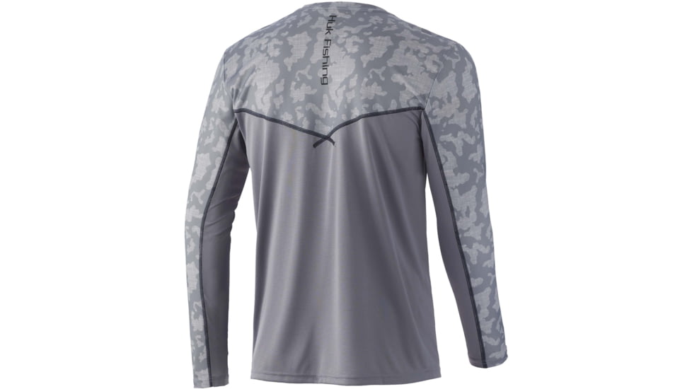 HUK Performance Fishing Icon X Running Lakes L/S Shirt - Mens, Overcast Grey, S, H1200394-032-S