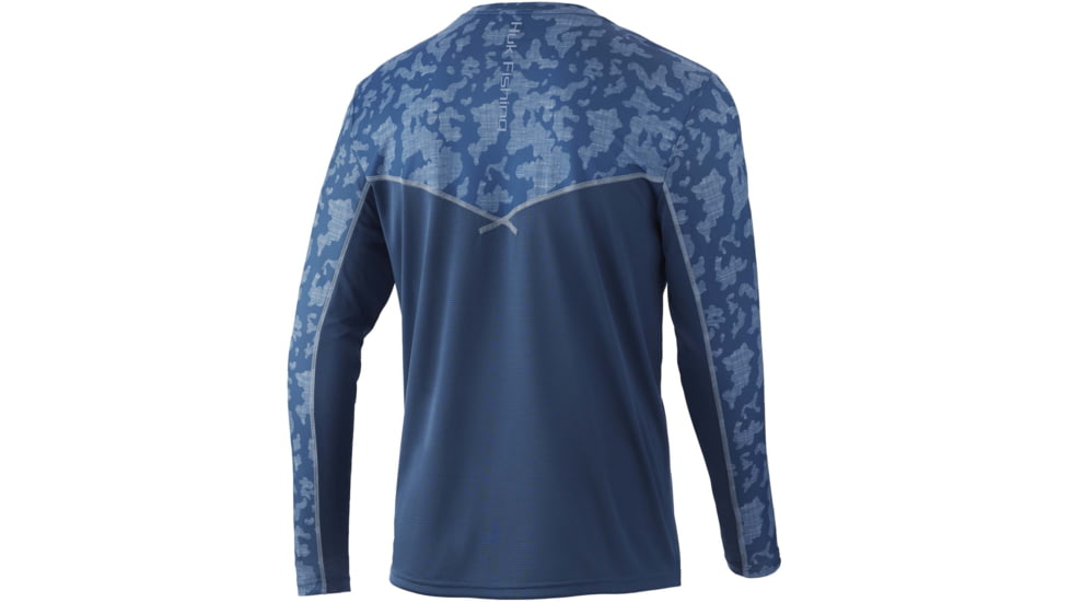 HUK Performance Fishing Icon X Running Lakes L/S Shirt - Mens, Titanium Blue, XXL, H1200394-428-XXL