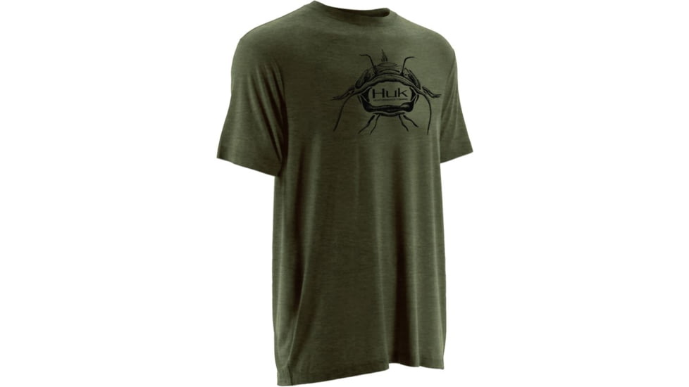 HUK Inked Catfish Tee, Heather Green, Small H1000038HGNS