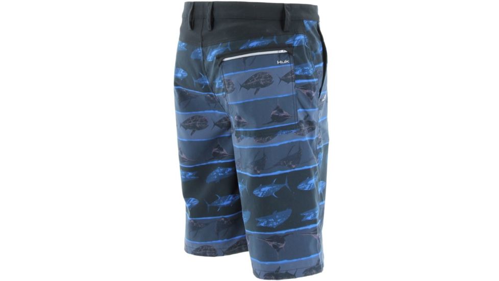 HUK KC Fish Guide Shorts, 28in Waist, Dark Grey H2000007DGY28
