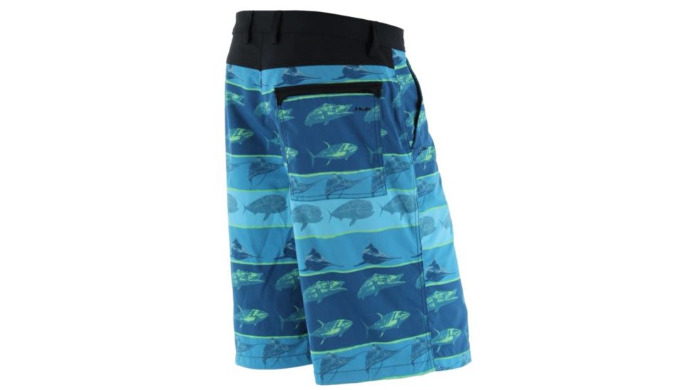 HUK KC Fish Guide Shorts, 30in Waist, Turquoise H2000007TRQ30
