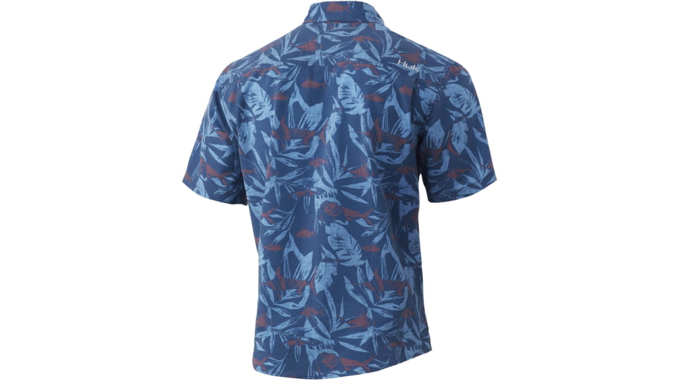 HUK Performance Fishing Kona Ocean Palm Shirt - Men's, Titanium Blue, S, H1500125-428-S