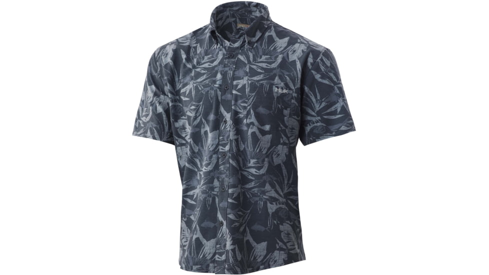 HUK Performance Fishing Kona Ocean Palm Shirt - Men's, Volcanic Ash, M, H1500125-013-M