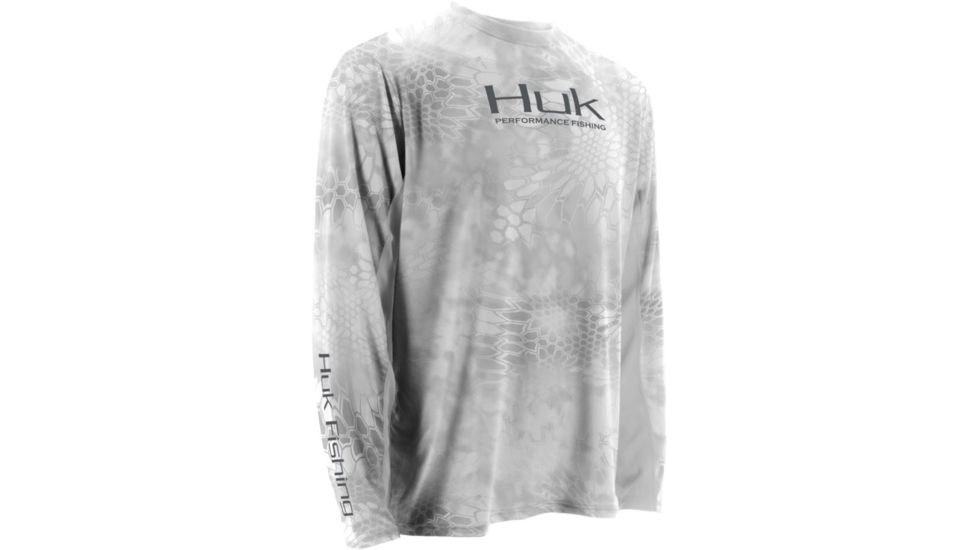 HUK Kryptek Icon Long Sleeve, Yeti-Grey, Small H1200023YT2S