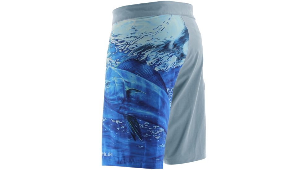 HUK KScott Double Down Board Shorts, 28in Waist, Ice Blue H2000008IBL28