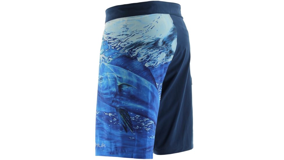 HUK KScott Double Down Board Shorts, 28in Waist, Navy H2000008NVY28