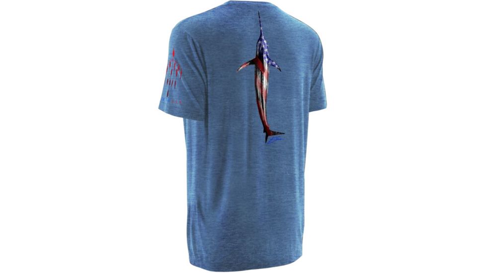 HUK KScott Fourth Tee, Heather Carolina Blue, Small H1000055 HCBS