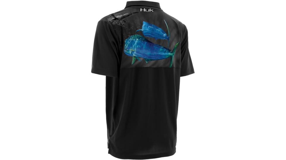 HUK KScott Happy Hour Icon Polo, XXXL, Black H1200031BLKXXXL