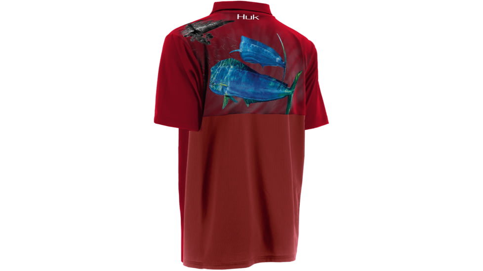 HUK KScott Happy Hour Icon Polo, XXL, Red H1200031REDXXL