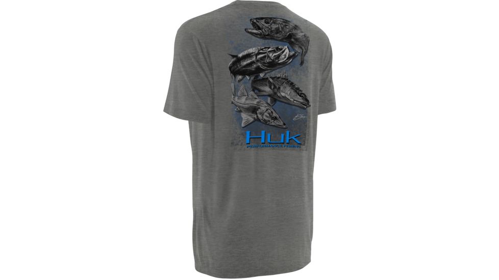 HUK KScott Inshore Slam Tee, True Grey Heather, Large H1000057TGHL