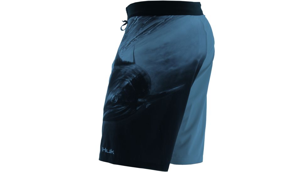 HUK KScott Northdrop Board Shorts, 28in Waist, Carolina Blue H2000009CBL28