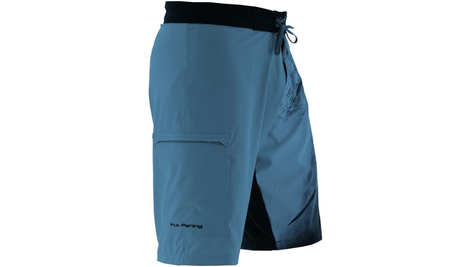 HUK KScott Northdrop Board Shorts, 28in Waist, Carolina Blue H2000009CBL28