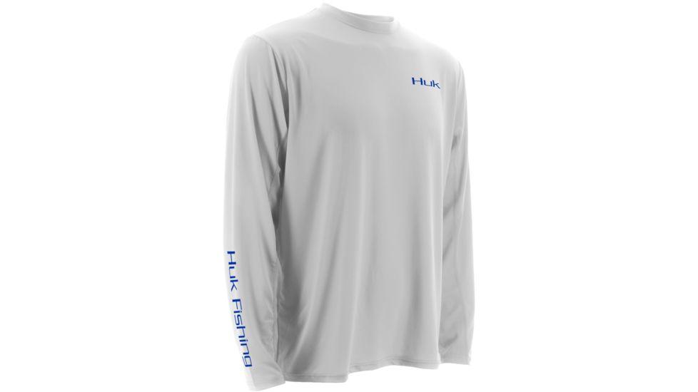 HUK KScott Northdrop Icon Long Sleeve, White, Extra Large H1200068WHTXL
