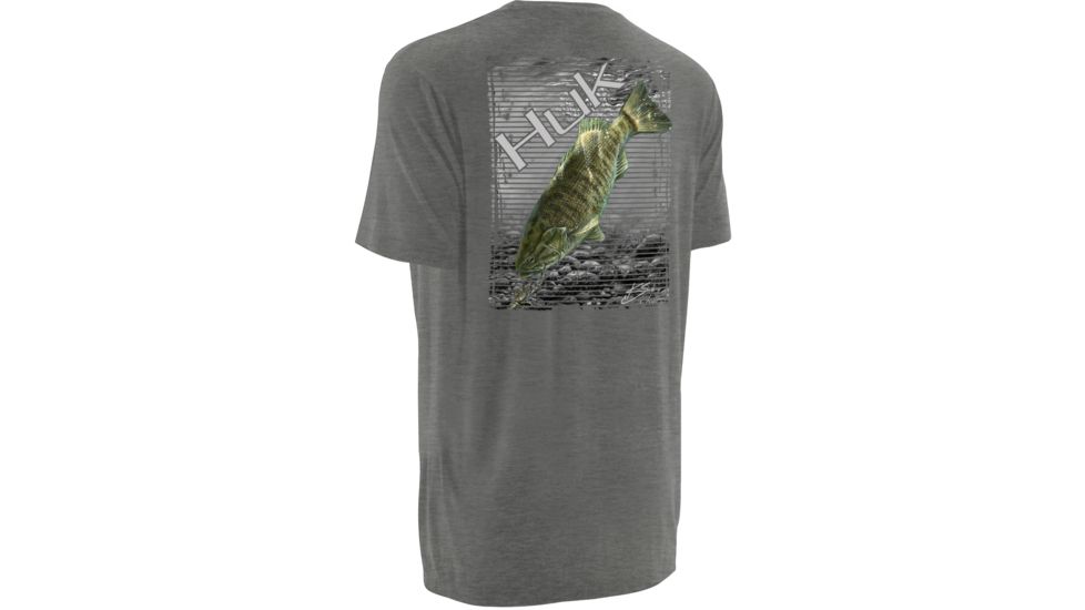 HUK KScott Small Mouth Tee, True Grey Heather, Small H1000032TGHS