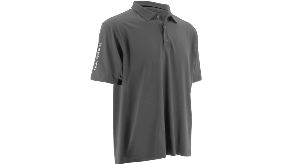 HUK Mens Icon Polo Shirt, Cool Charcoal Grey H1200017CGYS