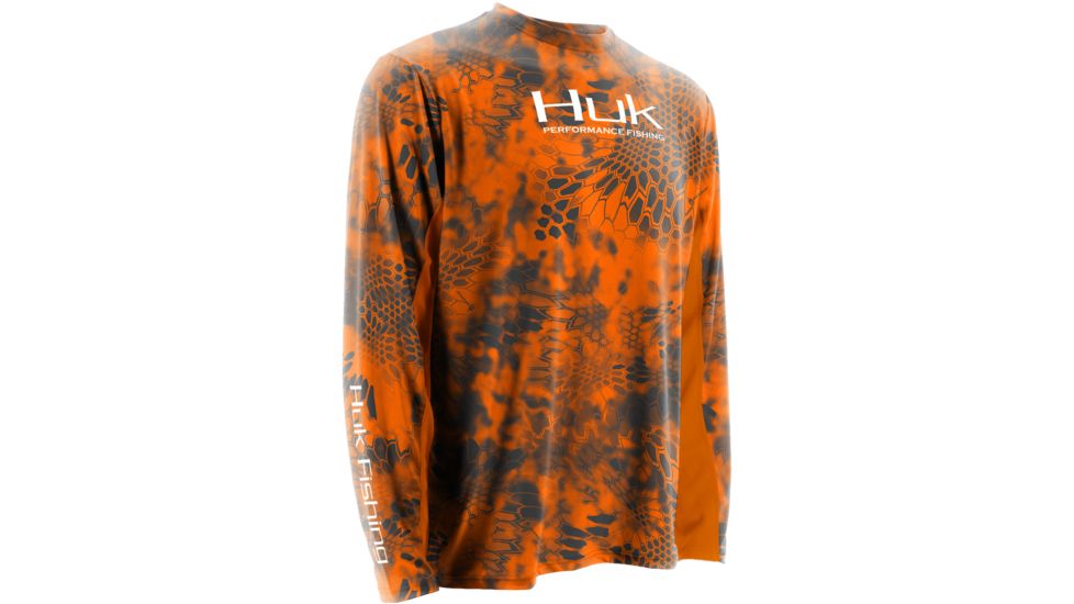 HUK Mens Kryptek Icon Long Sleeve, Kryptek Inferno H1200023IFOXXXL