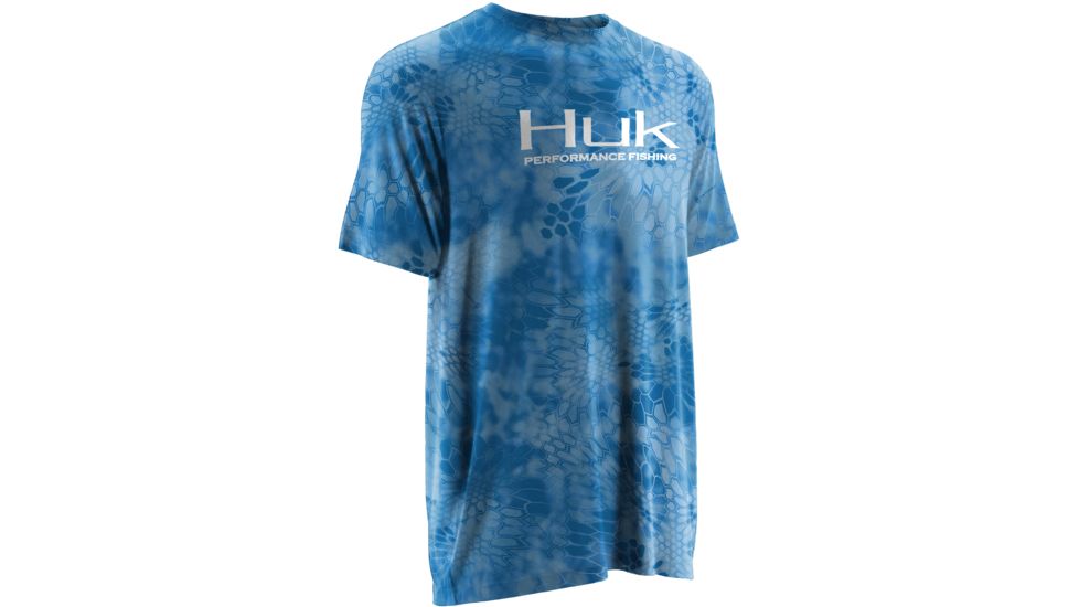 HUK Mens Kryptek Short Sleeve Tee Shirt, Kryptek Carolina Blue H1200088GCBS