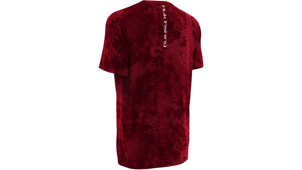 HUK Mens Kryptek Short Sleeve Tee Shirt, Kryptek Crimson H1200088GCRS