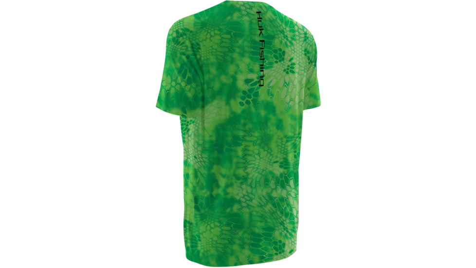 HUK Mens Kryptek Short Sleeve Tee Shirt, Kryptek Neon Green H1200088GNGS