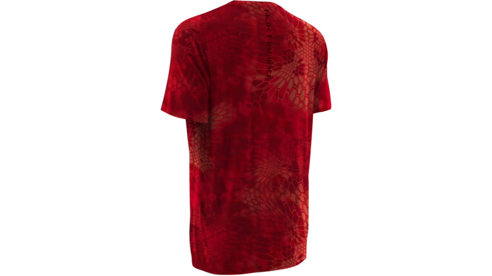 HUK Mens Kryptek Short Sleeve Tee Shirt, Kryptek Red H1200088GRDS