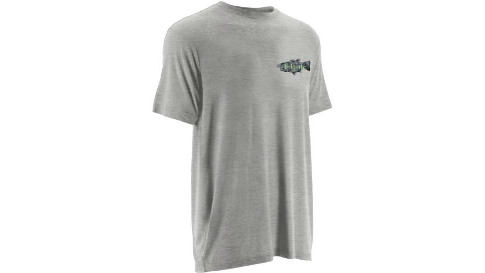 HUK Mens KScott Bass Lilly Tee, True Grey Heather H1000075TGHS