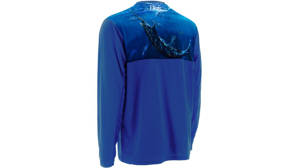 HUK Mens KScott Eat More Chicken Icon Long Sleeve Shirt, Royal H1200095RYLS