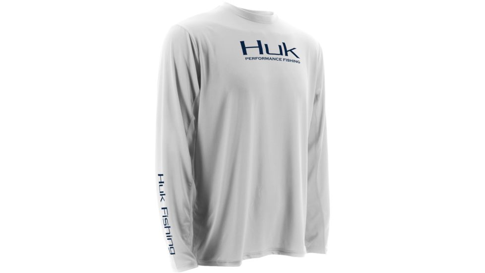 HUK Mens KScott Eat More Chicken Icon Long Sleeve Shirt, White H1200095WHTS
