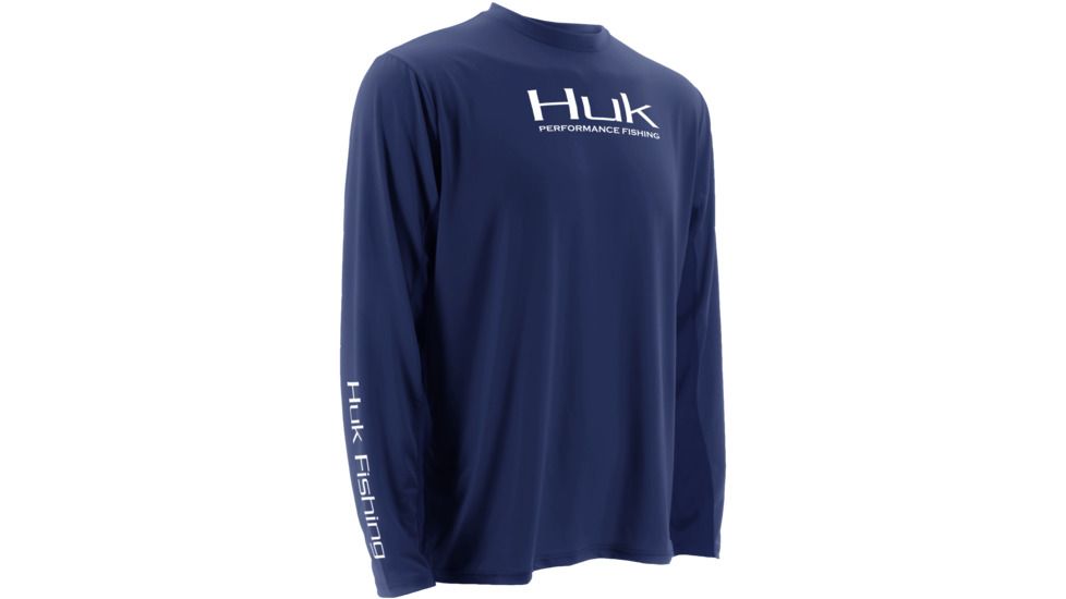 HUK Mens KScott Midnight Banks Icon Long Sleeve Shirt, Navy H1200094NVYXL