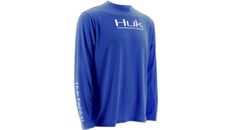 HUK Mens KScott Midnight Banks Icon Long Sleeve Shirt, Royal H1200094RYLXXXL