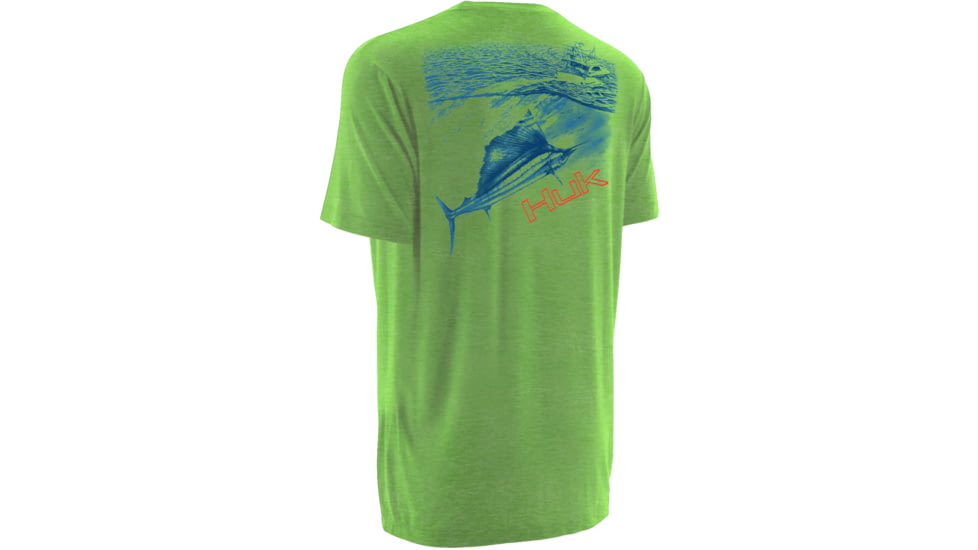 HUK Mens KScott On the Dredge Tee, Heather Neon Green H1000069HNGXXXL