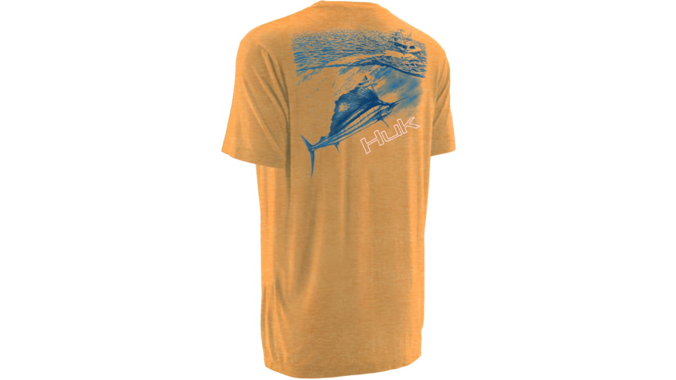 HUK Mens KScott On the Dredge Tee, Heather Orange H1000069HOGS