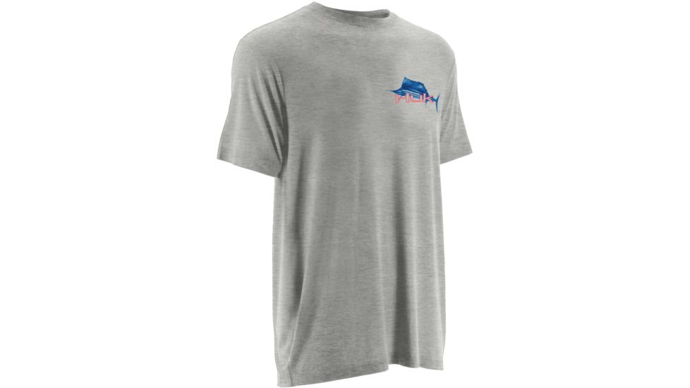 HUK Mens KScott On the Dredge Tee, True Grey Heather H1000069TGHXXXL