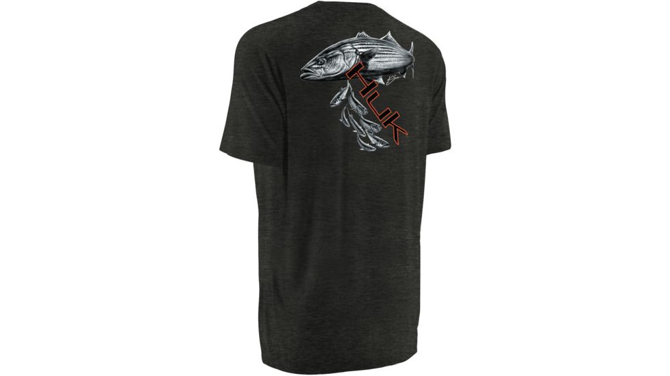 HUK Mens Kscott Striper Pursuit Tee, Dark Grey Heather H1000065DGHS
