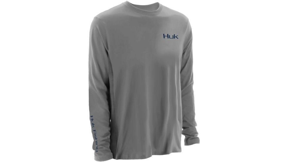 HUK Mens KScott Twin Diesel Icon Long Sleeve Shirt, Grey H1200101GRYS