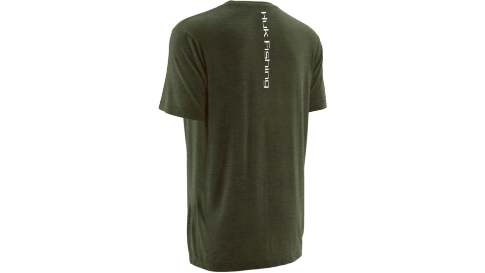 HUK Mens Logo Tee, Heather Green H1000091HGNS