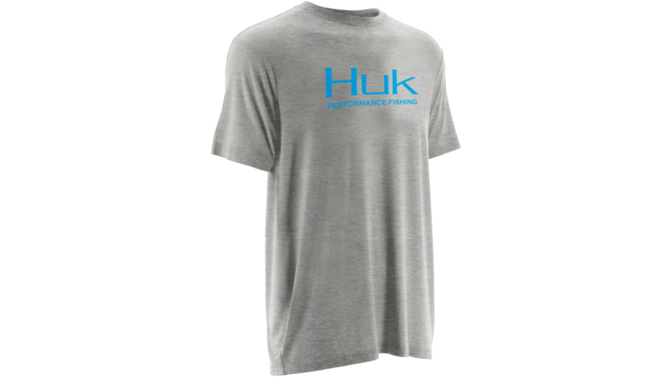 HUK Mens Logo Tee, True Grey Heather H1000091TGHS