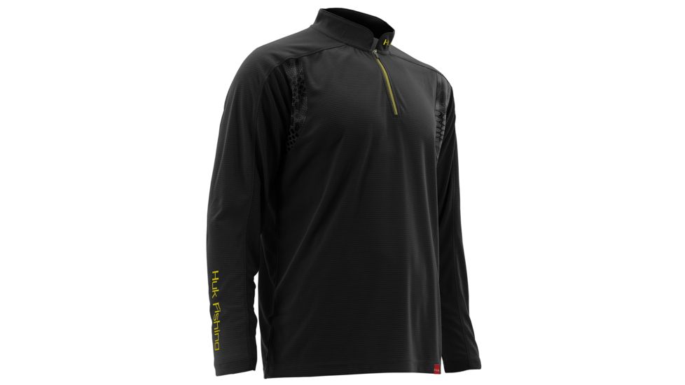 HUK Mens Trophy 1/4 Zip, Black H1200074BLKS