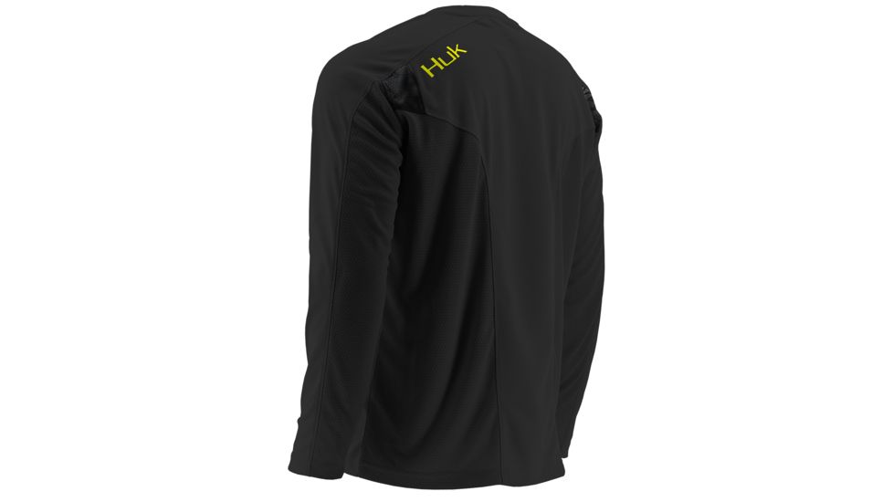 HUK Mens Trophy Long Sleeve Tee, Black H1200073BLKS