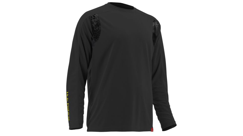 HUK Mens Trophy Long Sleeve Tee, Black H1200073BLKS