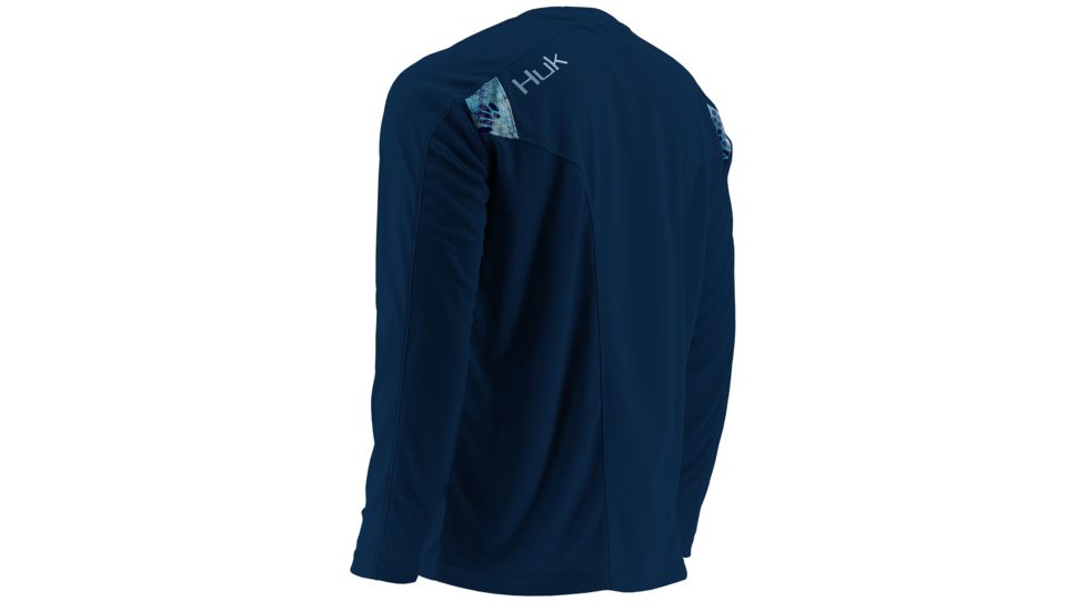 HUK Mens Trophy Long Sleeve Tee, Navy H1200073NVYS