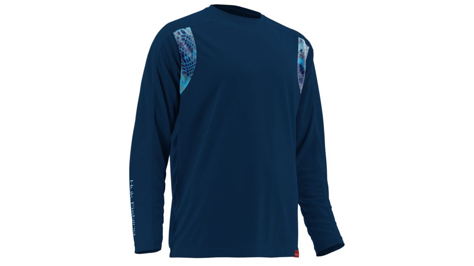 HUK Mens Trophy Long Sleeve Tee, Navy H1200073NVYS